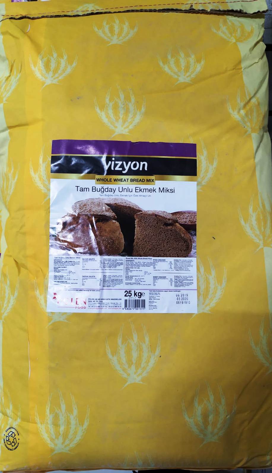 VİZYON EKMEK MİKSİ TAM BUĞDAY 25KG